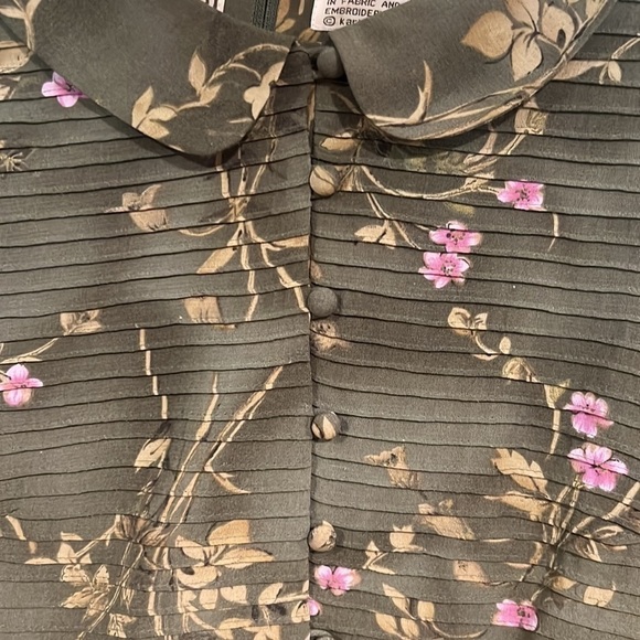 Karen STEVENS Short Sleeve Maxi Dress Cloth buttons Peter Pan Collar size 4 - Picture 2 of 14